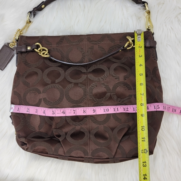 Coach 14146 brown monogram shoulder hobo brown bag - Picture 8 of 11